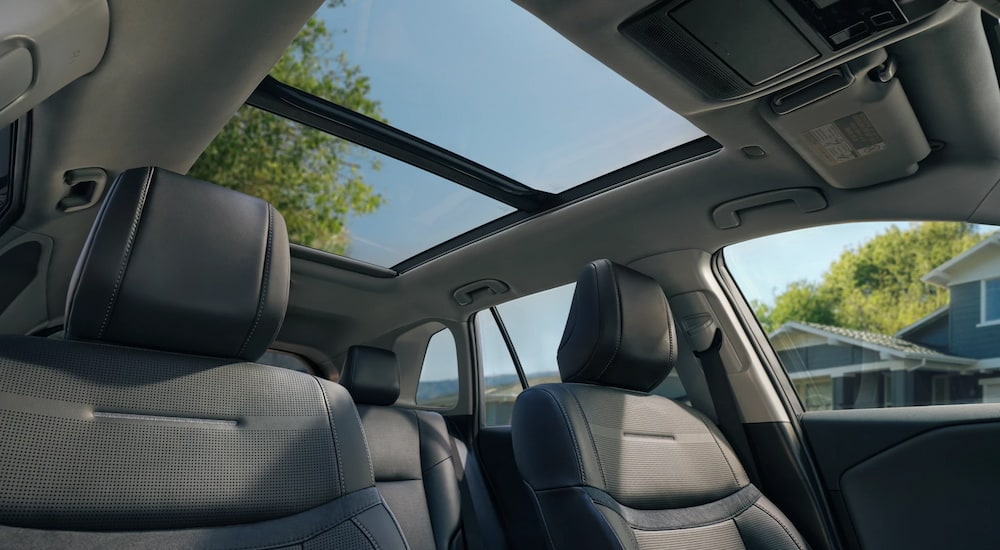 Seats and sunroof inside a 2026 Toyota RAV4.